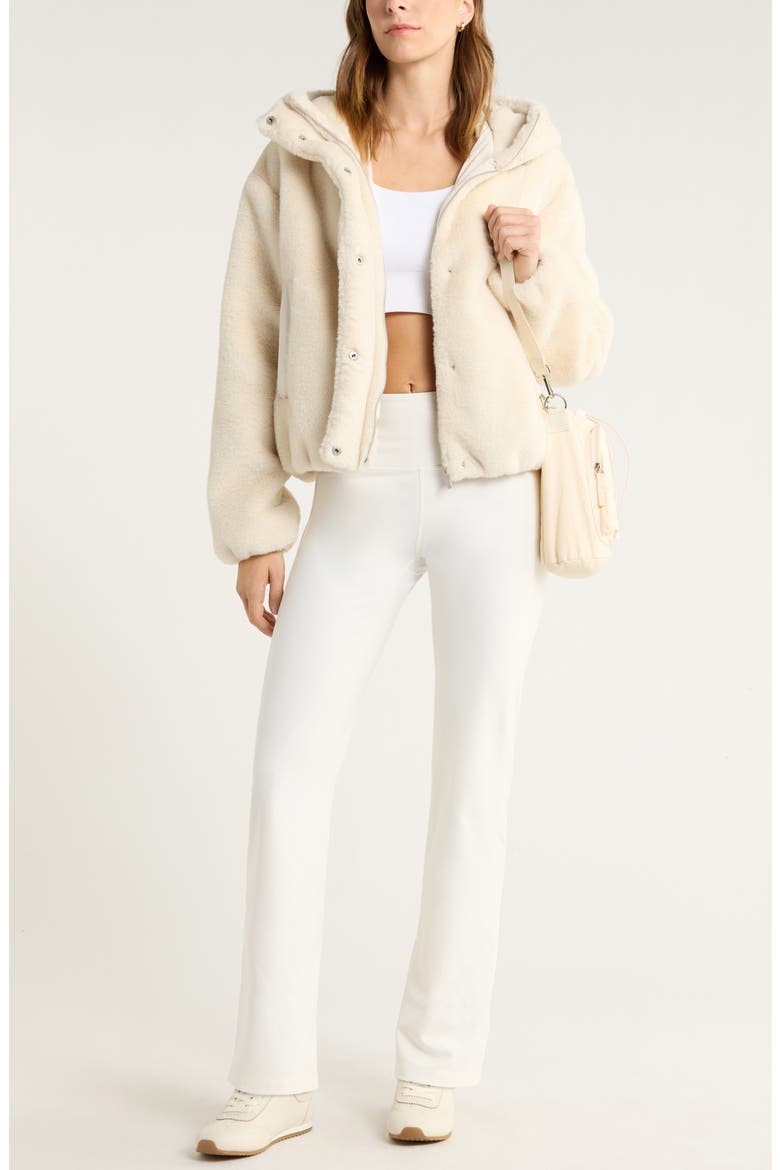 Faux Fur Hooded Jacket, Alternate, color, BEIGE SEASHORE