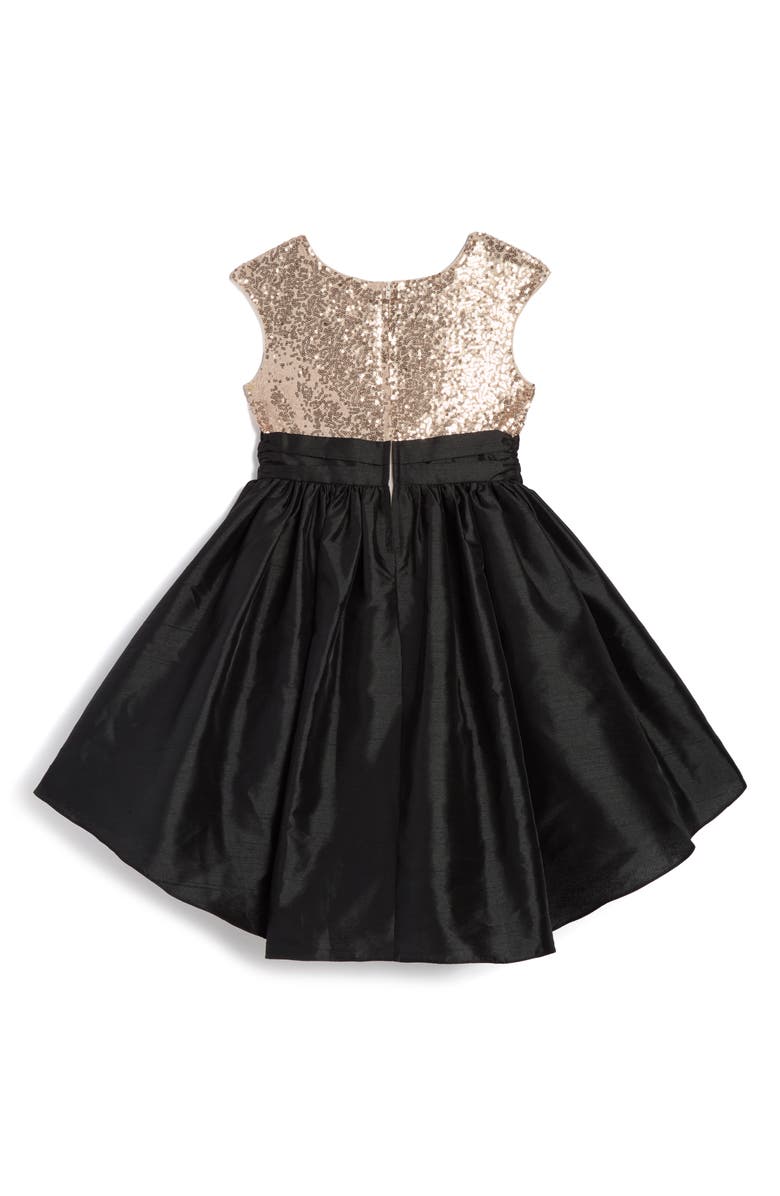 Pippa & Julie Kids' Alicia Sequin High Low Dress, Alternate, color, Gold/ Black