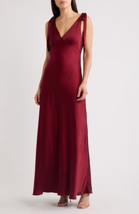 Ottilie Tie Strap Satin Gown