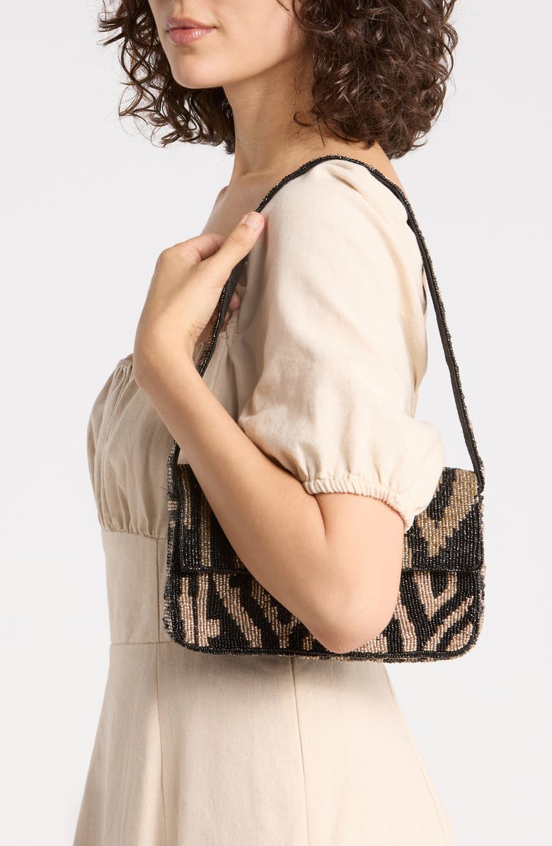 Collection XIIX Beaded Shoulder Bag, Alternate, color, Zebra