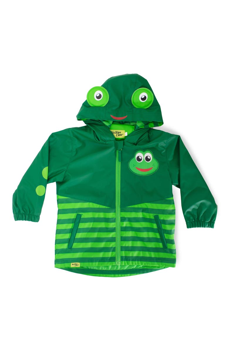 Kids' Fritz Frog Rain Coat, Main, color, GREEN