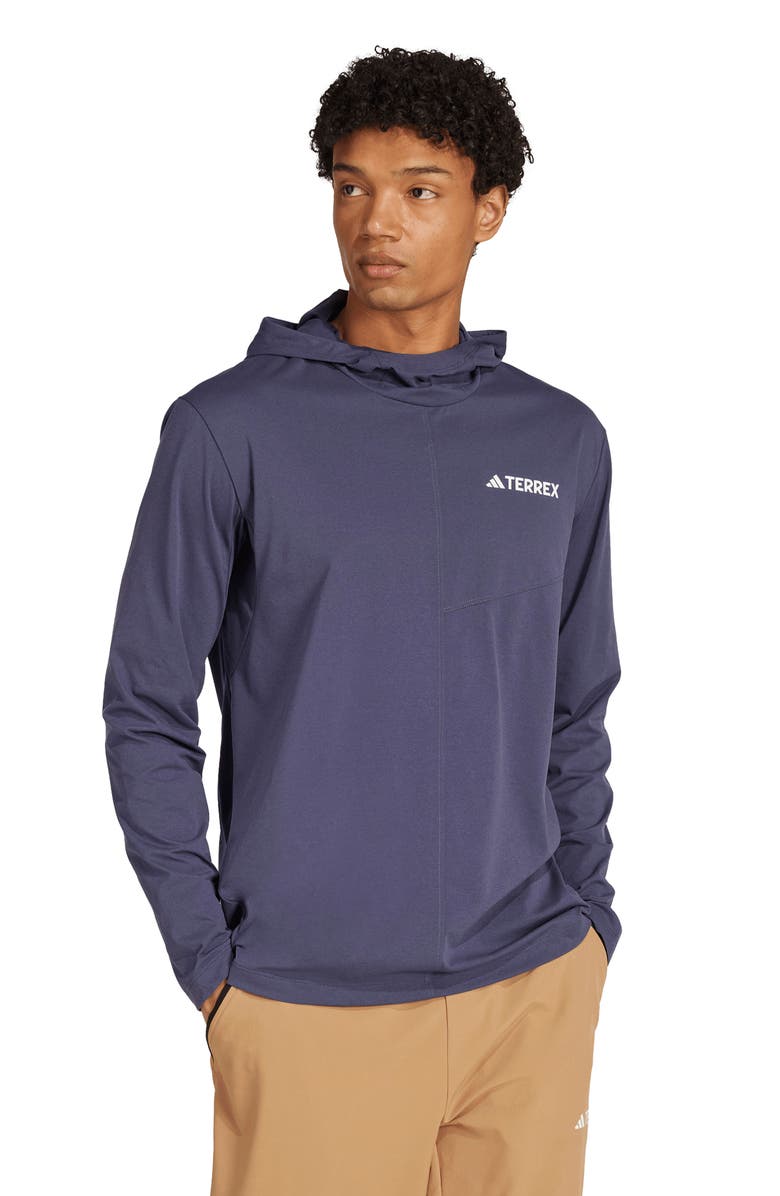 adidas Terrex Climacool Hooded Pullover, Alternate, color, Shadow Navy