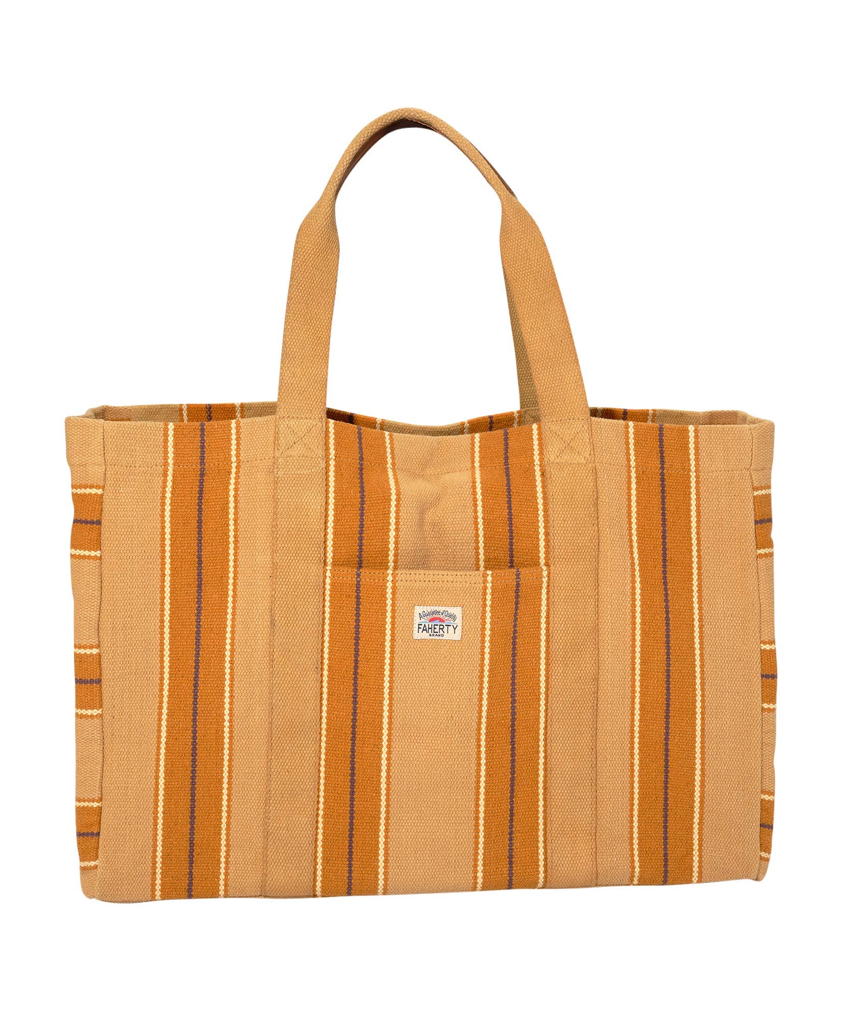 Surf Stripe Beach Tote, Main, color, Khaki
