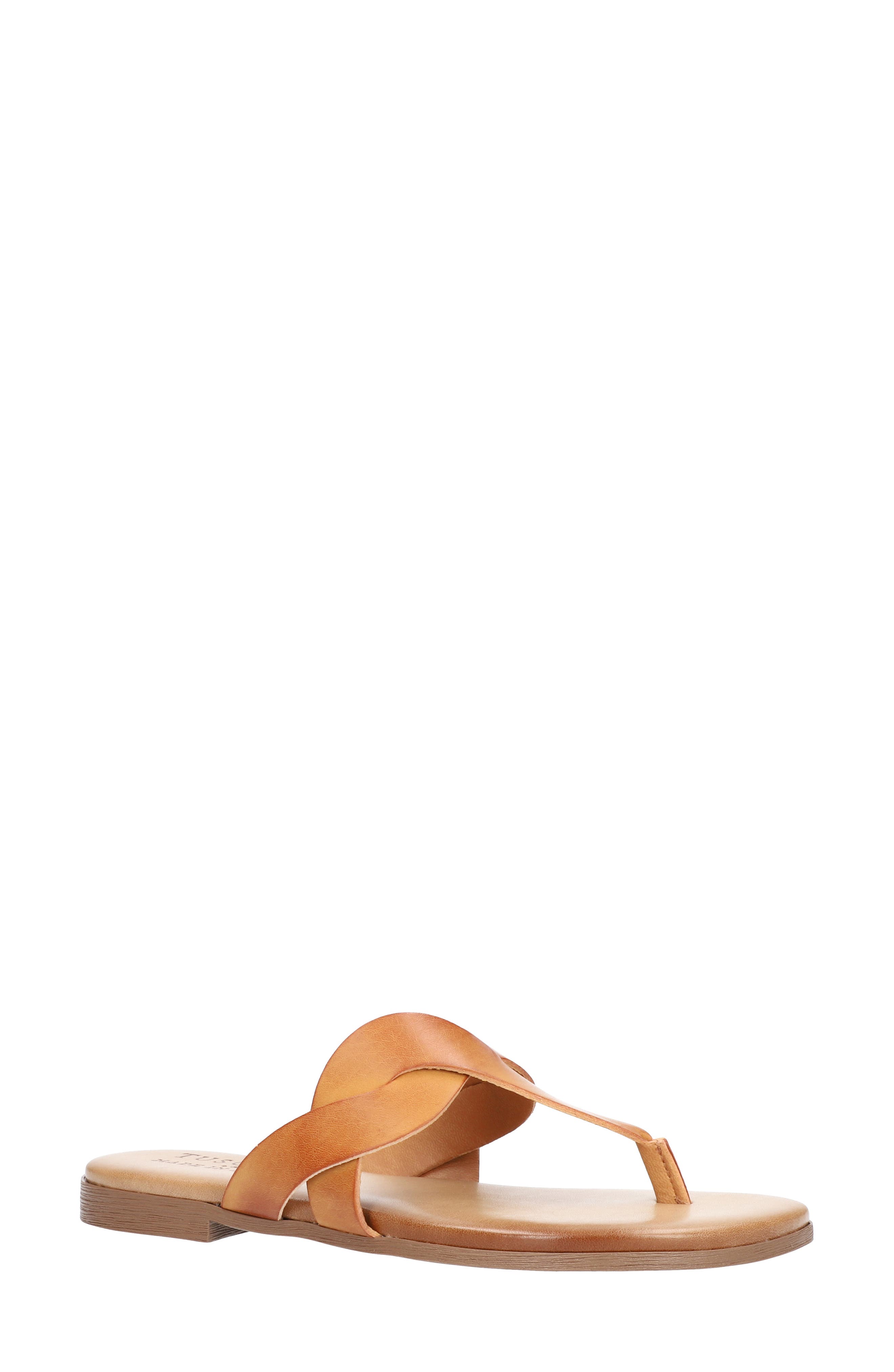 Abriana Flip Flop, Main, color, TAN FAUX LEATHER