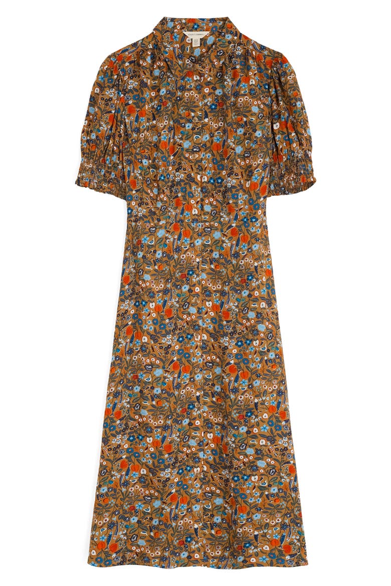 Bridget Print A-Line Shirtdress, Alternate, color, STILL LIFE BASKET
