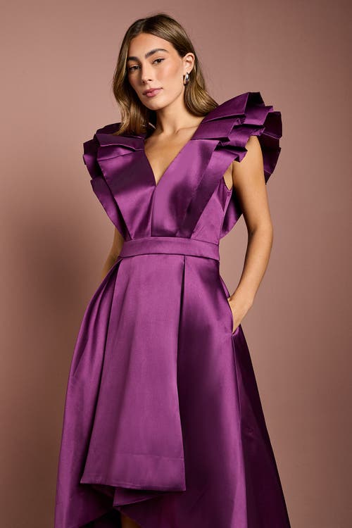 Coast Frill Sleeve V-neck Midi Dress In Multi