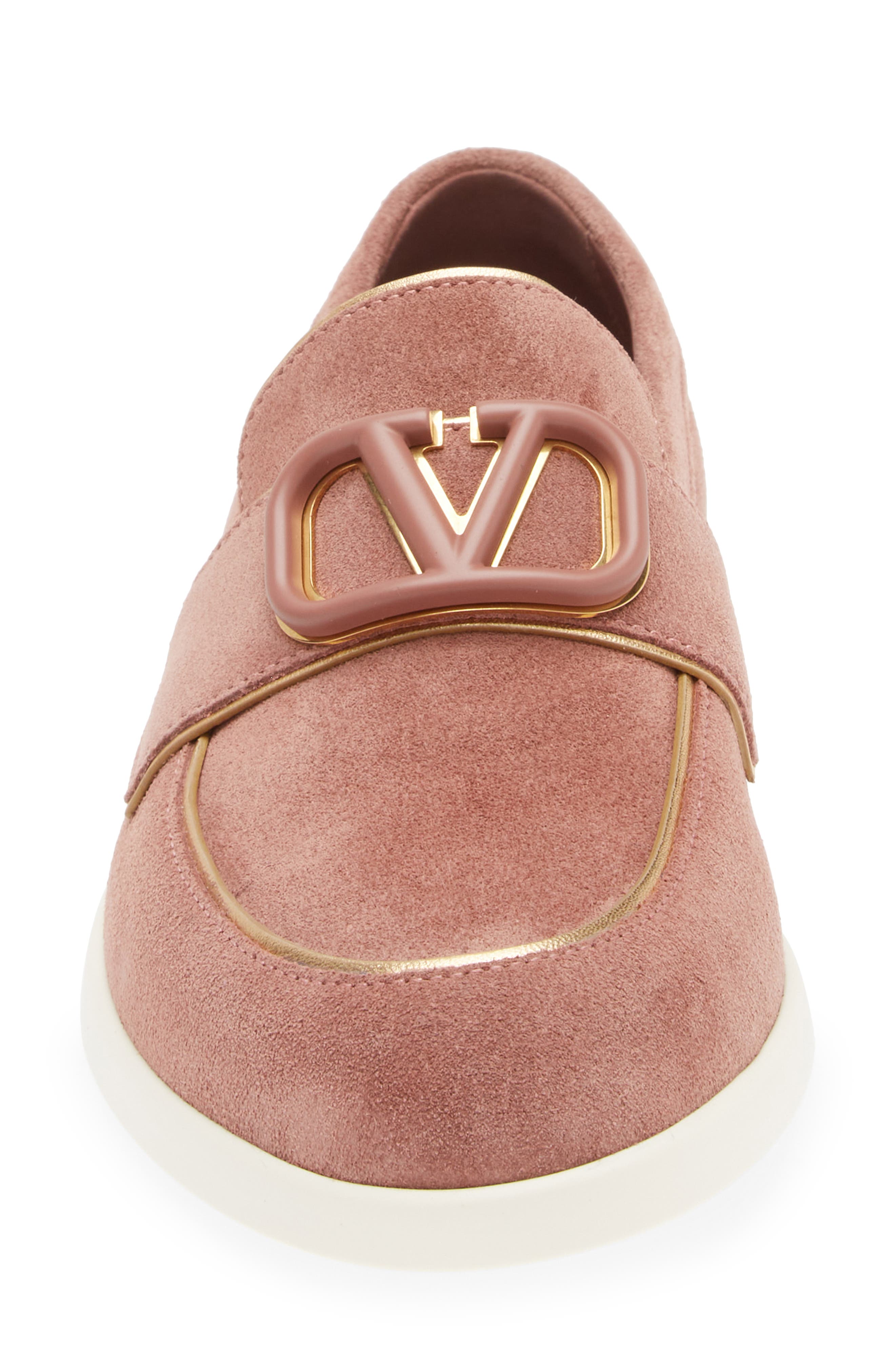 Valentino Garavani Leisure Flows Loafer, Alternate, color, Brownish Orange/ Antique Brass