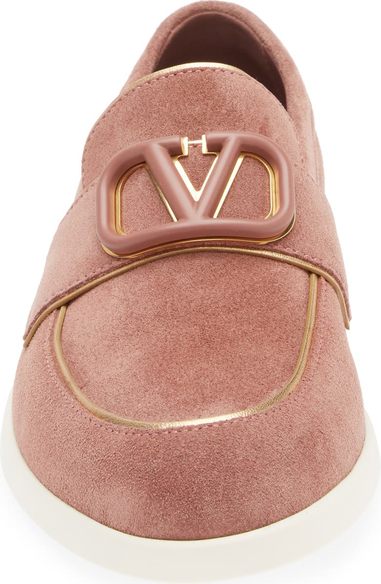 Valentino Garavani Leisure Flows Loafer, Alternate, color, Brownish Orange/ Antique Brass