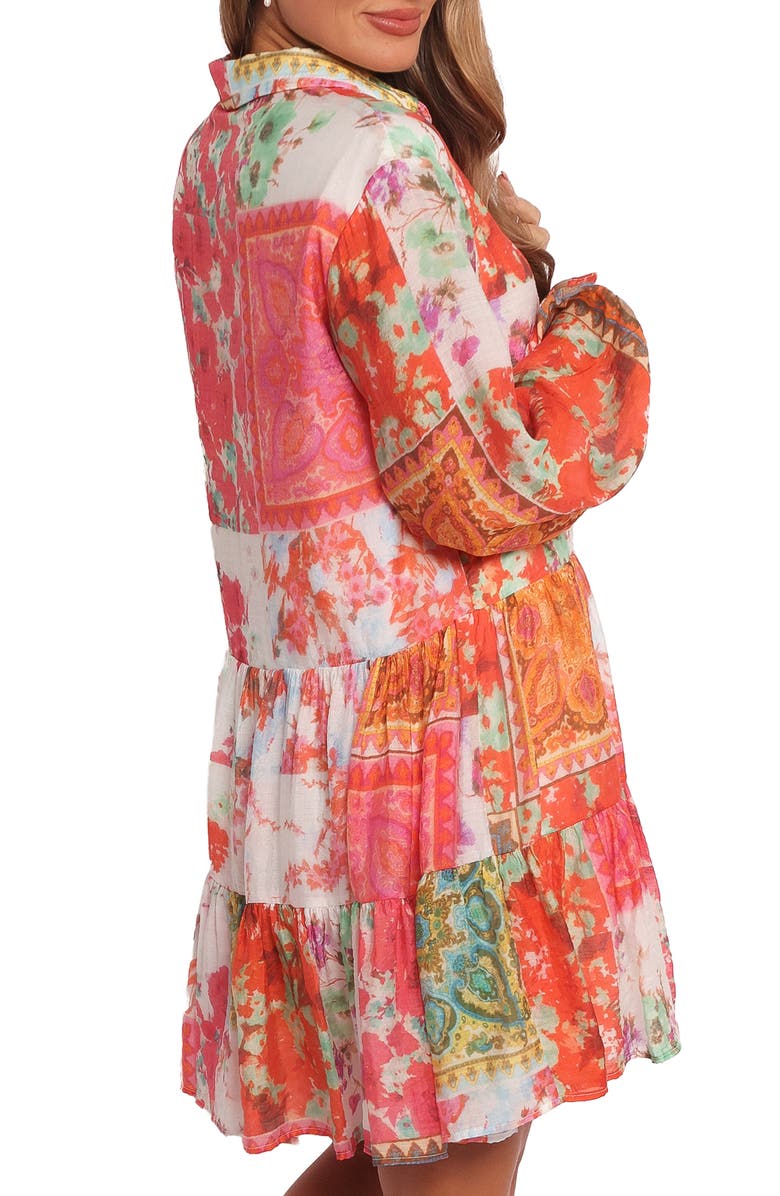 Petal & Pup Helene Long Sleeve Shirtdress, Alternate, color, Patchwork