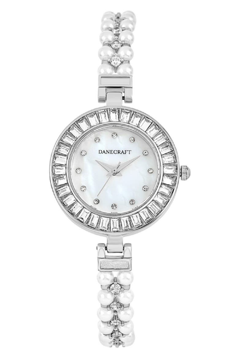 Mother-of-Pearl Quartz Bracelet Watch, 20mm, Main, color, SILVER