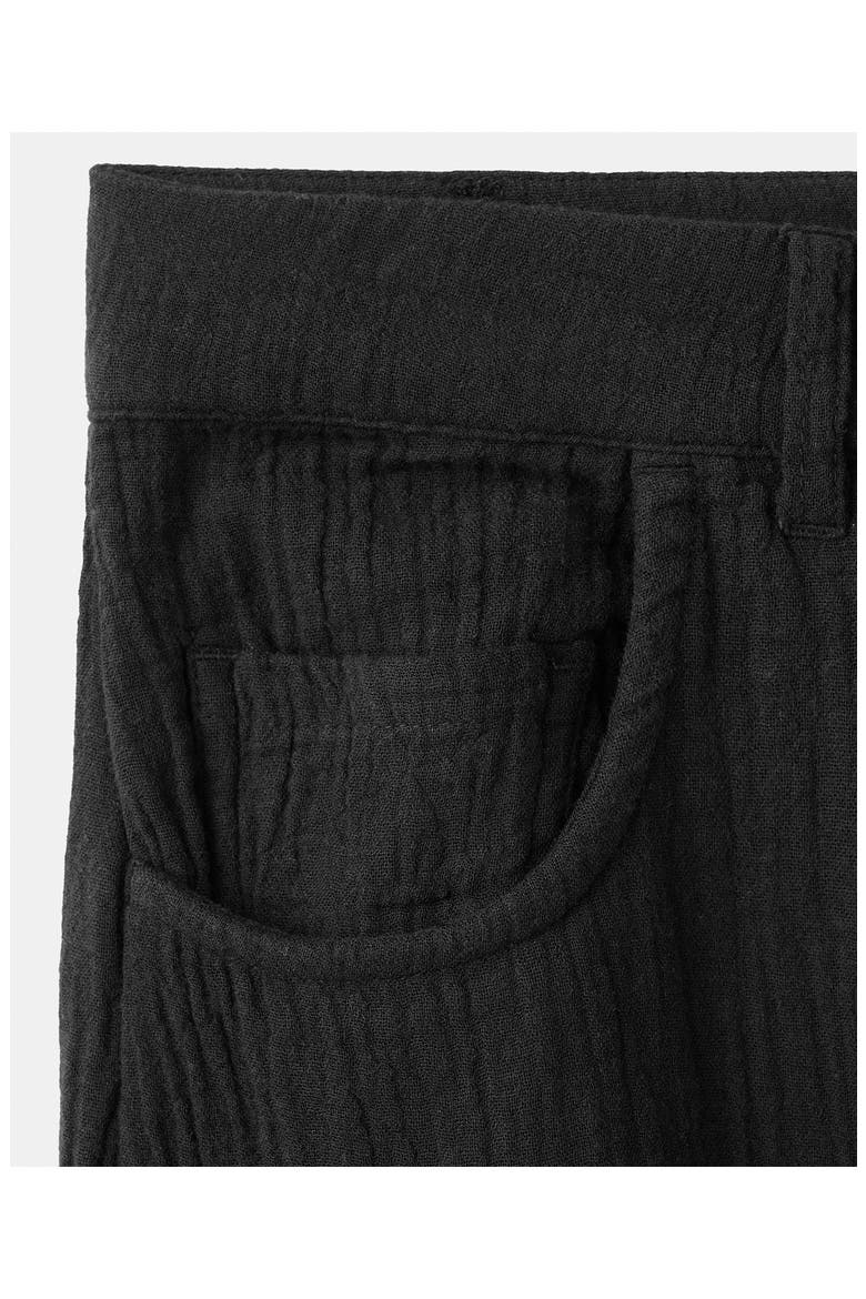 Cotton Double Gauze Straight Leg Pants, Alternate, color, BLACK