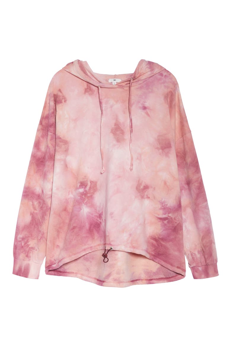 Women's Tie Dye Fleece Hoodie, Alternate, color, PINK- PURPLE TIE DYE