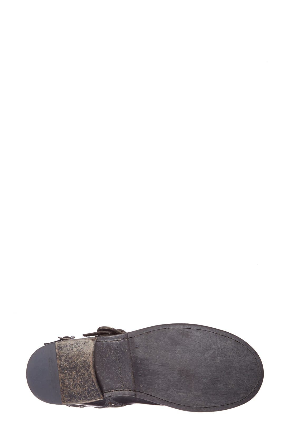 'Jenna Cut Stud' Short Moto Boot, Alternate, color, BLACK DISTRESSED LEATHER