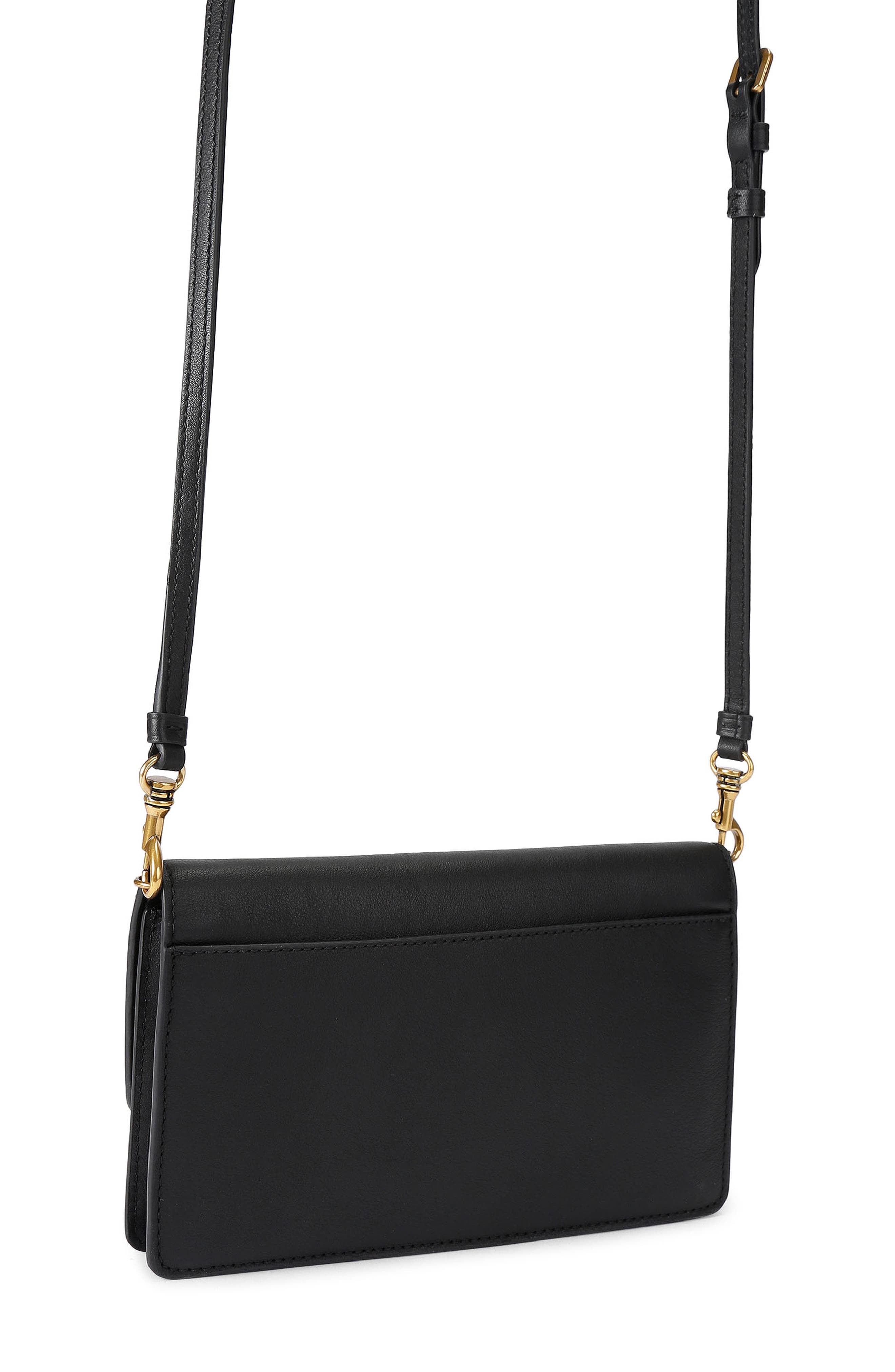 Kurt Geiger London Small Sloane Soft Leather Crossbody Bag, Alternate, color, Black