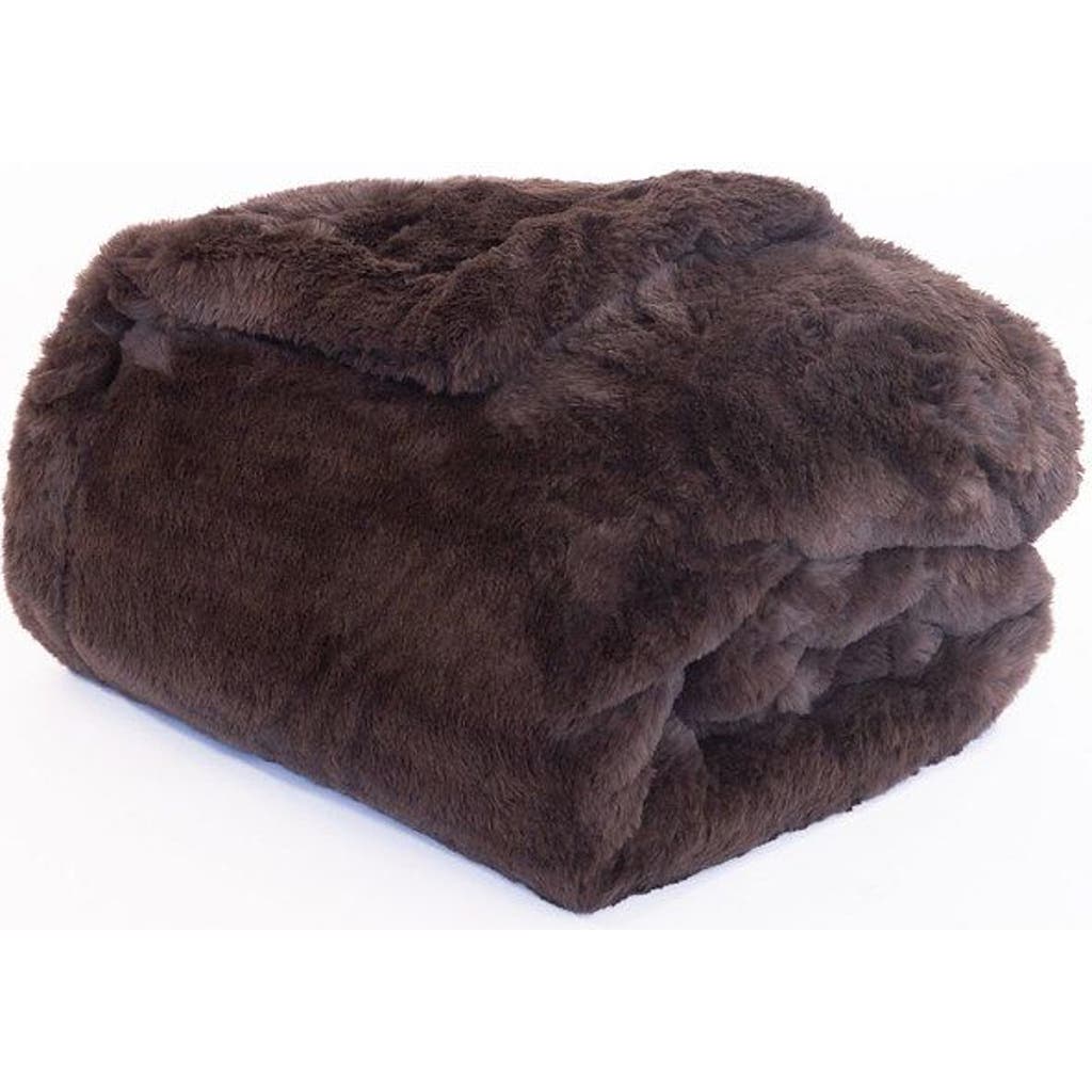 Sea To Me Blankets Heavenly Hermosa Faux Fur Throw Blanket In Brown