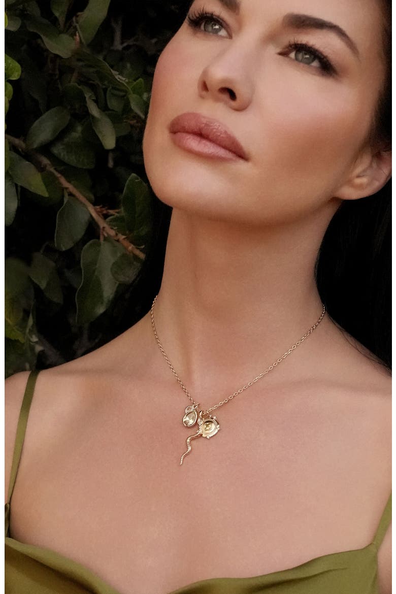 Serpent Radiance Charm Necklace, Alternate, color, PERIDOT