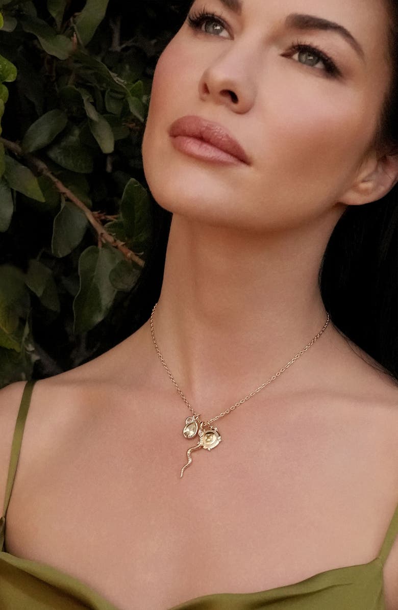 Ettika Serpent Radiance Charm Necklace, Alternate, color, Peridot