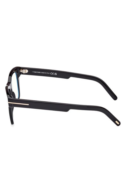 Tom Ford 52mm Square Blue Light Blocking Optical Glasses In Black