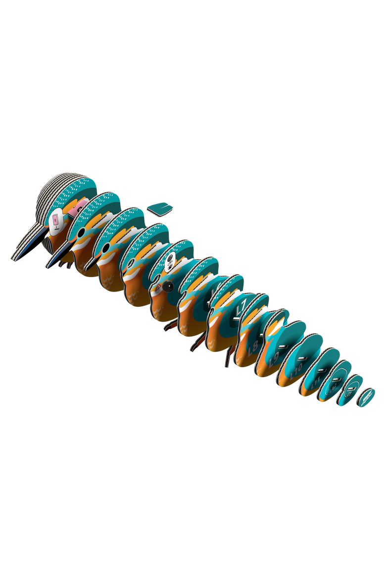 Kingfisher 3D Puzzle, Alternate, color, No Color