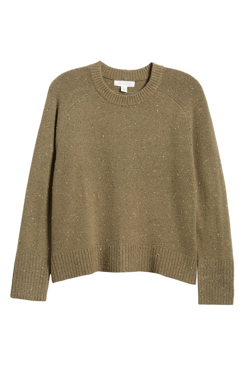 Treasure & Bond Speckled Pima Cotton Blend Sweater, Alternate, color, Olive Kalamata Nep
