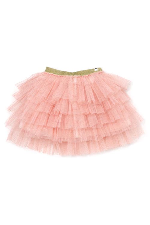 Oh Baby ! Gold Band Layered Frill Tutu Skirt In Pale Pink/gold