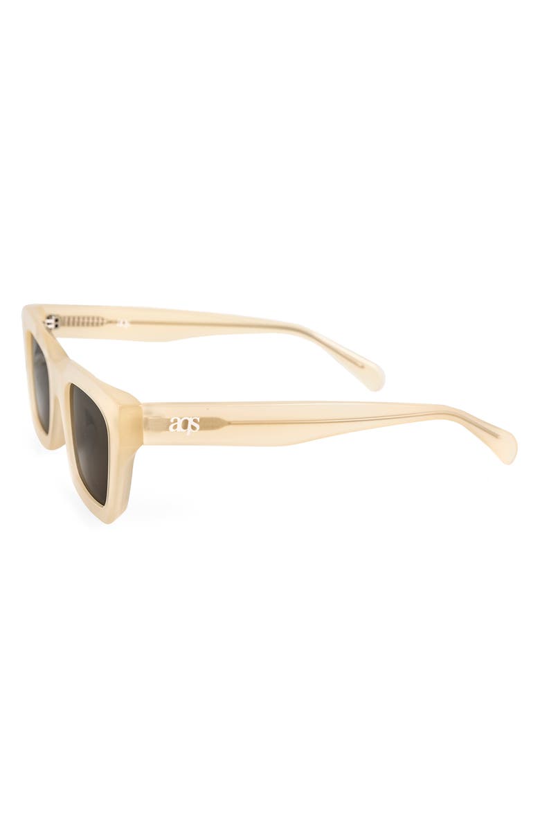 AQS Harper 55mm Polarized Square Sunglasses, Alternate, color, Nude