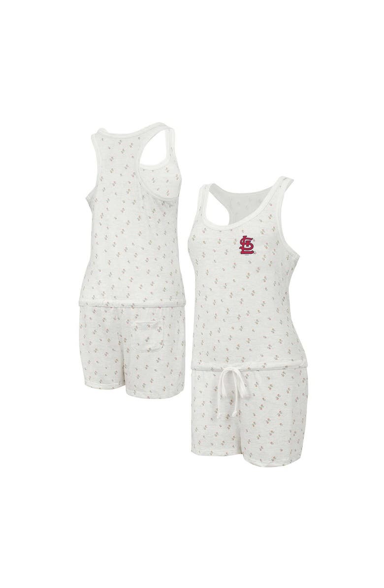 CONCEPTS SPORT Women's Concepts Sport Cream St. Louis Cardinals Gardner Hacci Knit Romper, Main, color, Cream