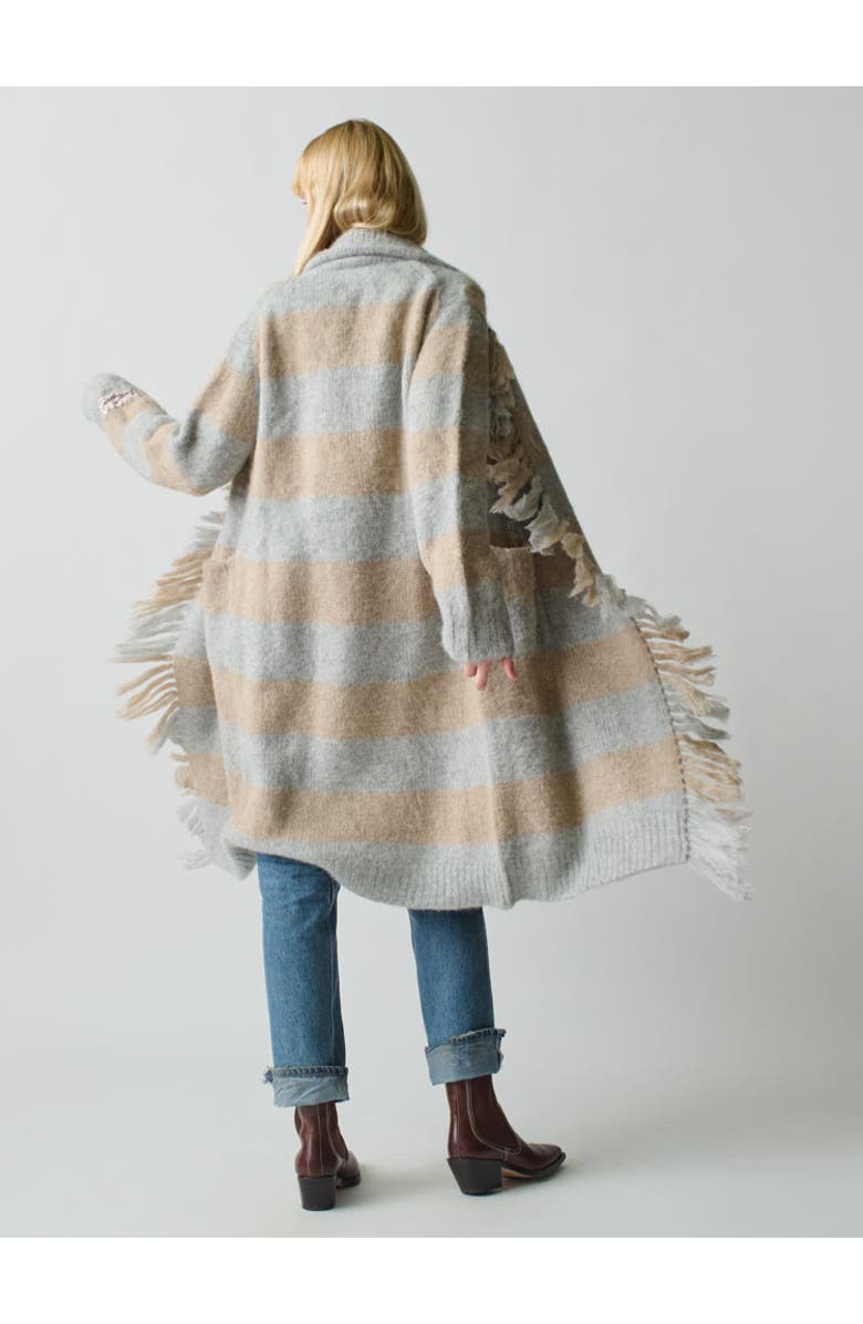 Lingua Franca Striped Mavis Fringe Coat, Alternate, color, 