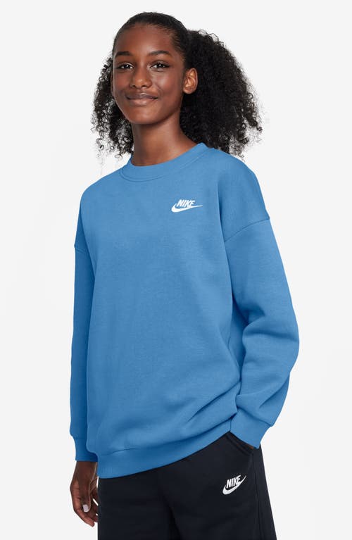 Nike Sportswear Club Fleece Big Kids' Oversized Sweatshirt In Blue