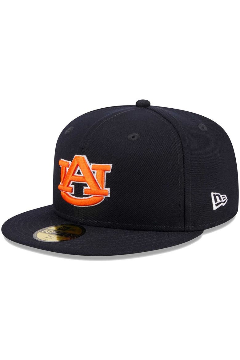 Men's New Era Navy Auburn Tigers Evergreen 59FIFTY Fitted Hat, Main, color, Navy