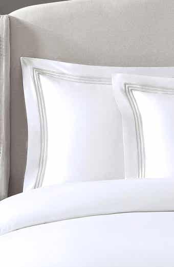 Egyptian Cotton Sateen Bratta Embroidery Triple Luxe Sateen 3-Piece Duvet Cover Set