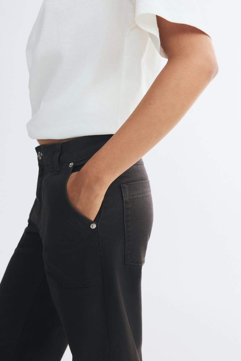 Wide-leg Cotton Twill Pants, Alternate, color, Dark gray