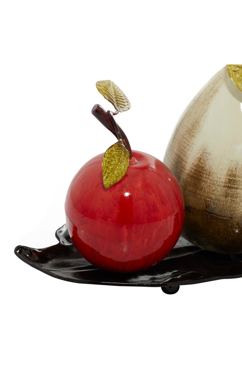 SONOMA SAGE HOME Red Metal Decorative Fruit Sculpture with Platter, Alternate, color, 