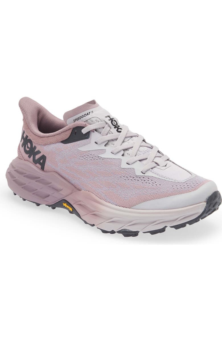 HOKA Speedgoat 5 Trail Running Shoe, Main, color, Elderberry / Lilac Marble