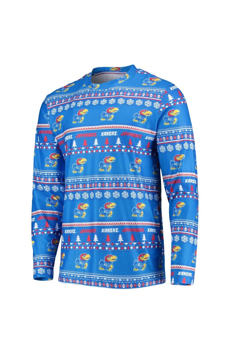 CONCEPTS SPORT Men's Concepts Sport Royal Kansas Jayhawks Ugly Sweater Long Sleeve T-Shirt and Pants Sleep Set, Alternate, color, Royal