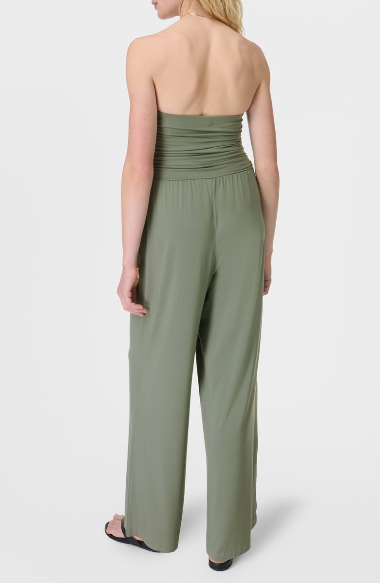 Sweaty Betty Strapless Wide Leg Jumpsuit, Alternate, color, Willow Gre