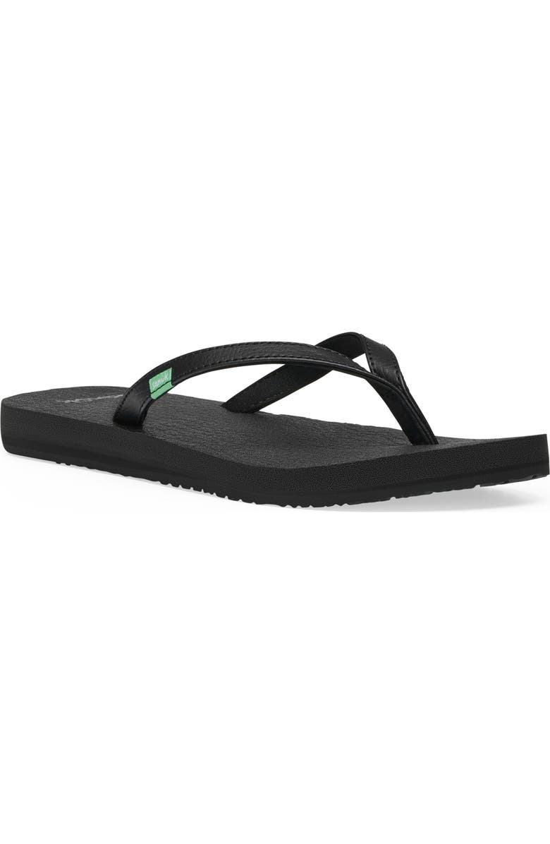 Sanuk Yoga Coral Flip Flop, Main, color, Black