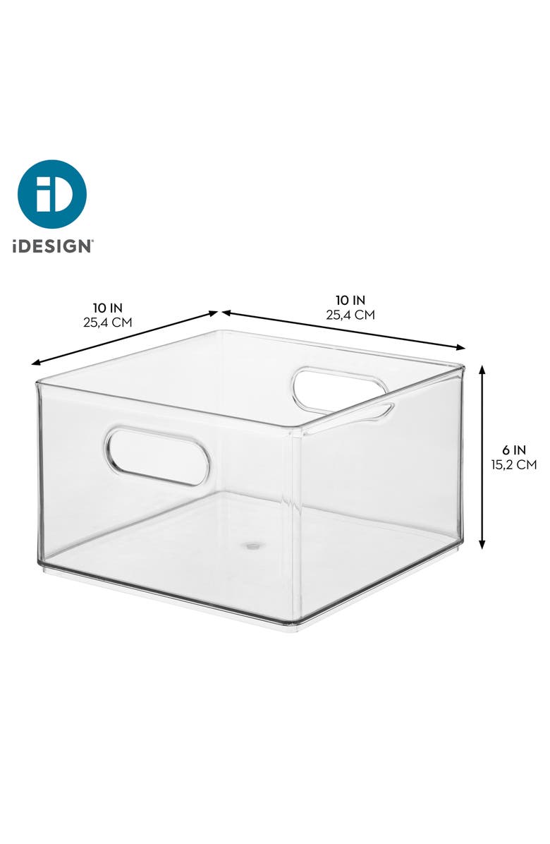 iDesign Plastic Storage Bin with Handles for Household Storage - Set of 2, Alternate, color, Clear