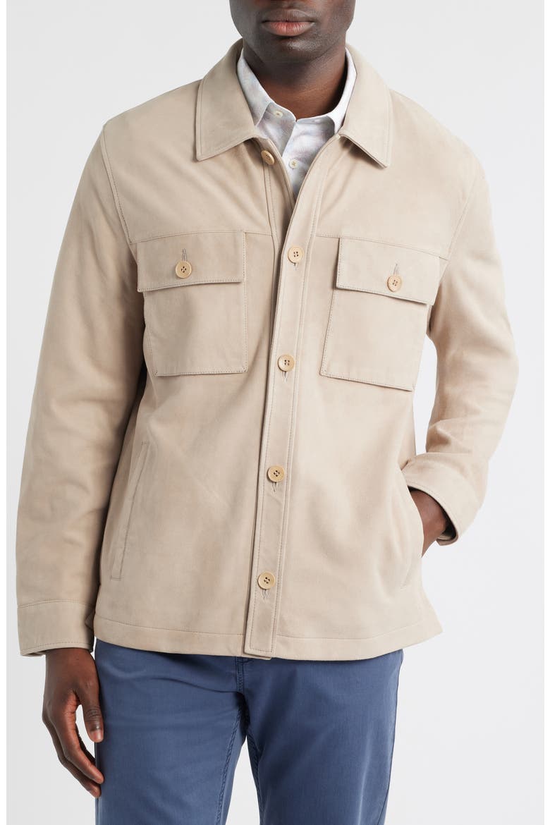 Suede Shirt Jacket, Alternate, color, WILLOW