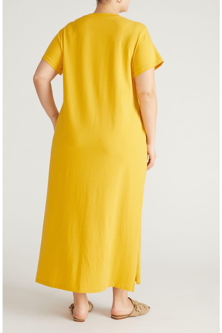 Halie Maxi T-Shirt Dress, Alternate, color, GOLDENROD YELLOW