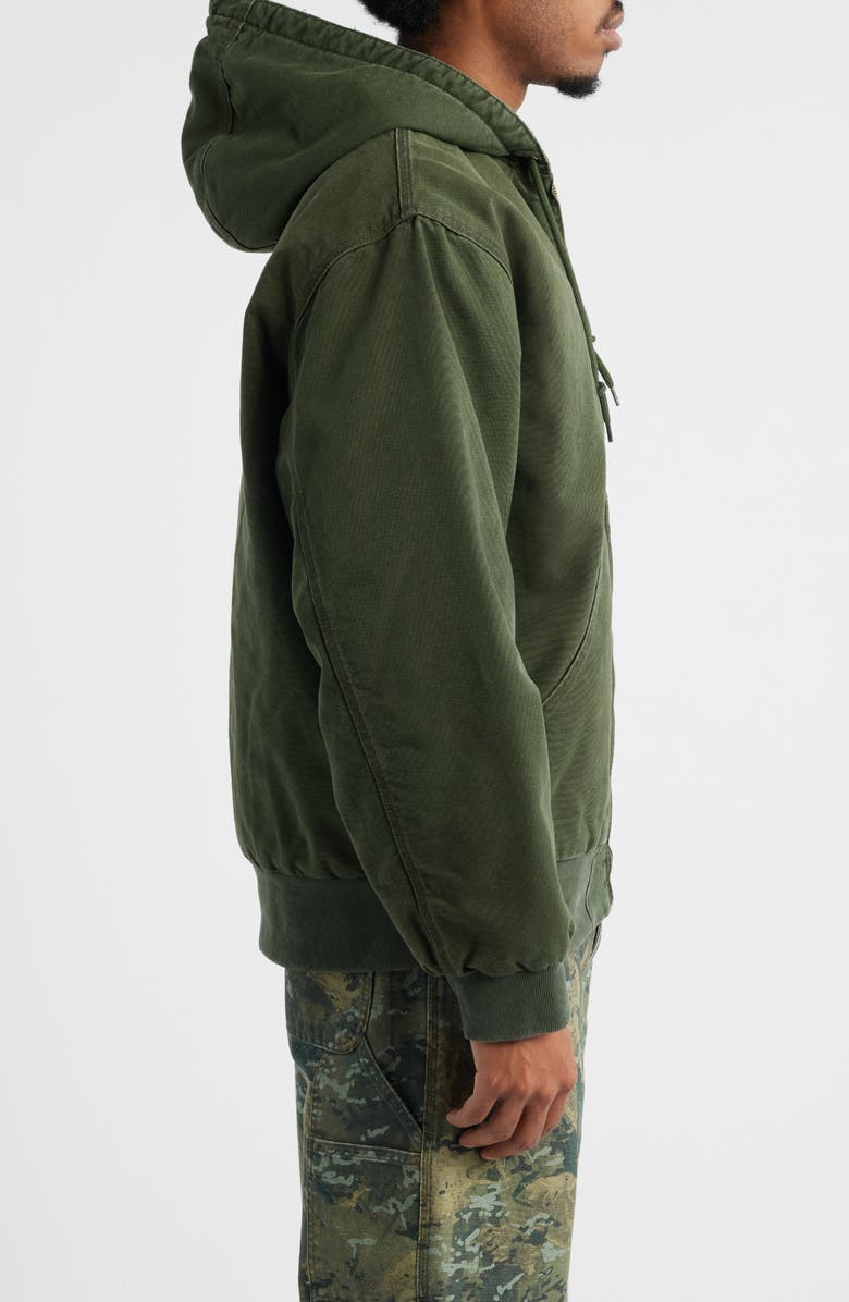 Carhartt Work In Progress OG Active Insulated Hooded Organic Cotton Canvas Jacket, Alternate, color, Olive