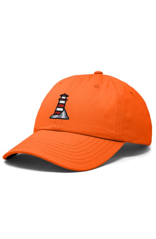 Dalix Lighthouse Embroidered Dad Hat In Orange
