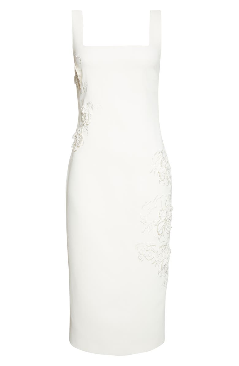 Ramy Brook Barrie Floral Appliqué Sleeveless Midi Dress, Alternate, color, Ivory