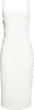 Ramy Brook Barrie Floral Appliqué Sleeveless Midi Dress