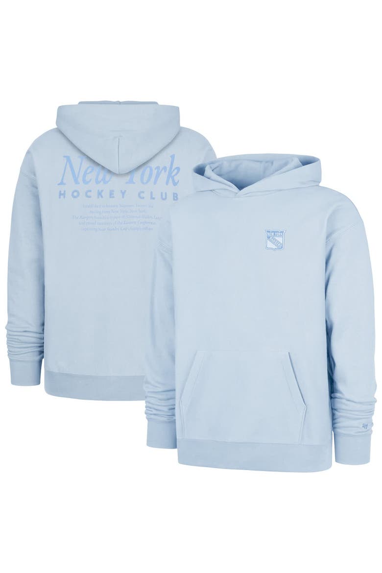 Men's '47  Light Blue New York Rangers Foundation Pullover Hoodie, Main, color, Light Blue