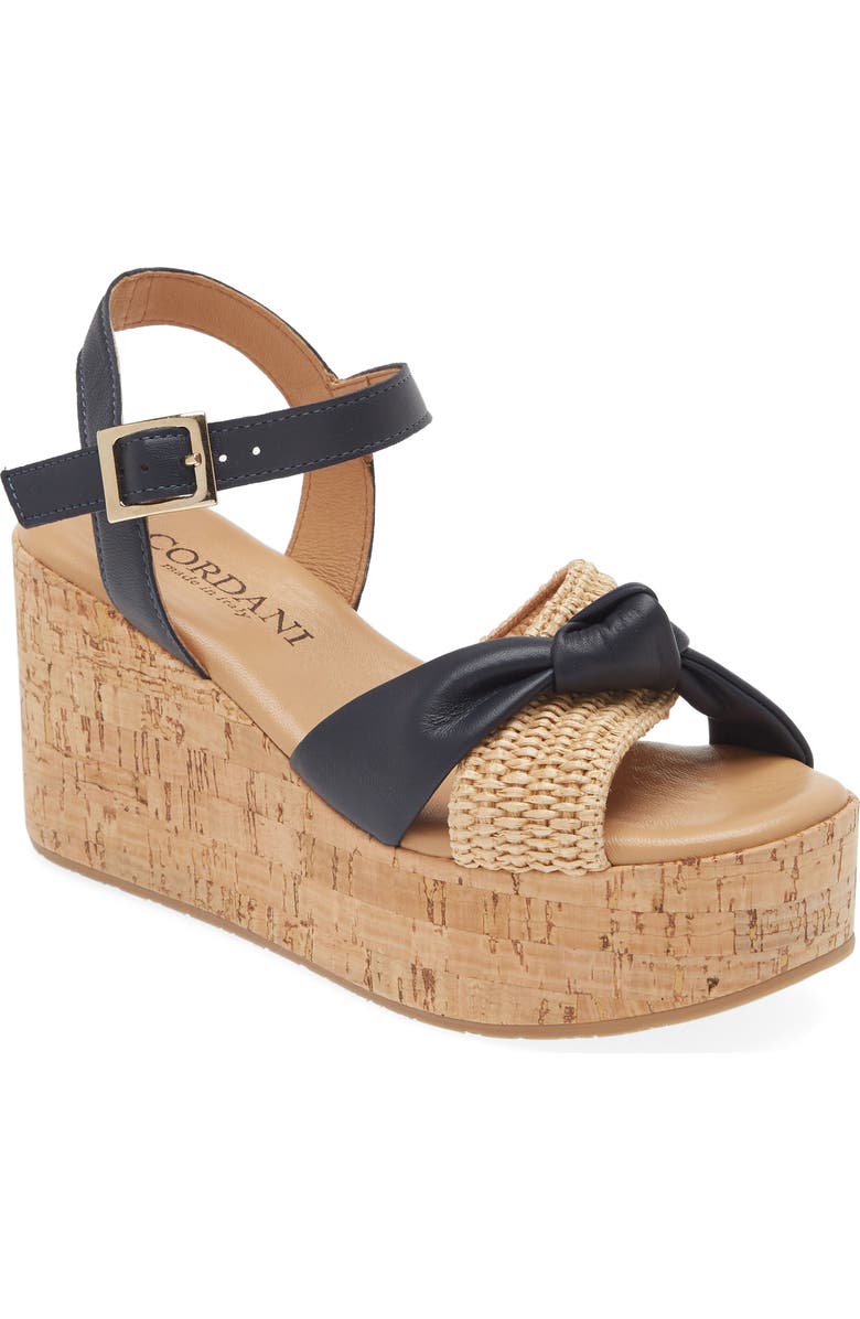 Cordani Jaylin Platform Wedge Sandal, Main, color, Navy