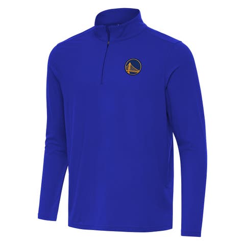 Men's Antigua Royal Golden State Warriors Intent Quarter-Zip Top
