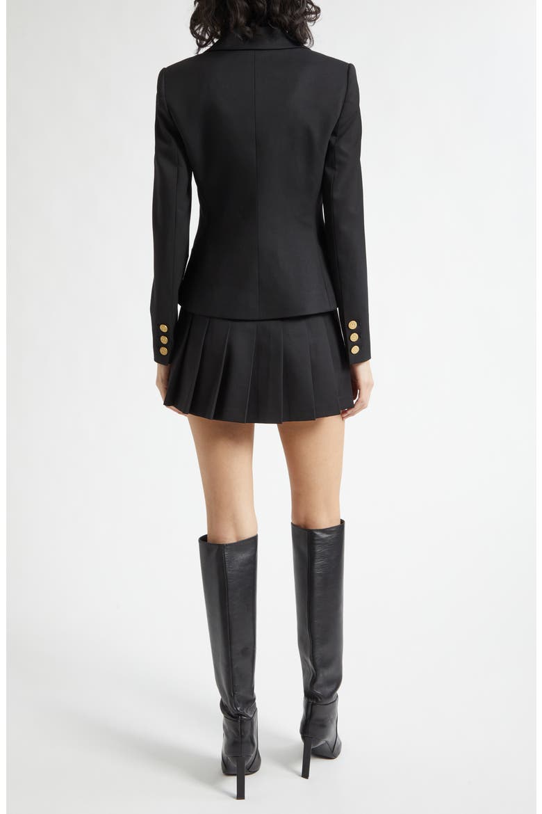 Mya Pleated Blazer Dress, Alternate, color, BLACK