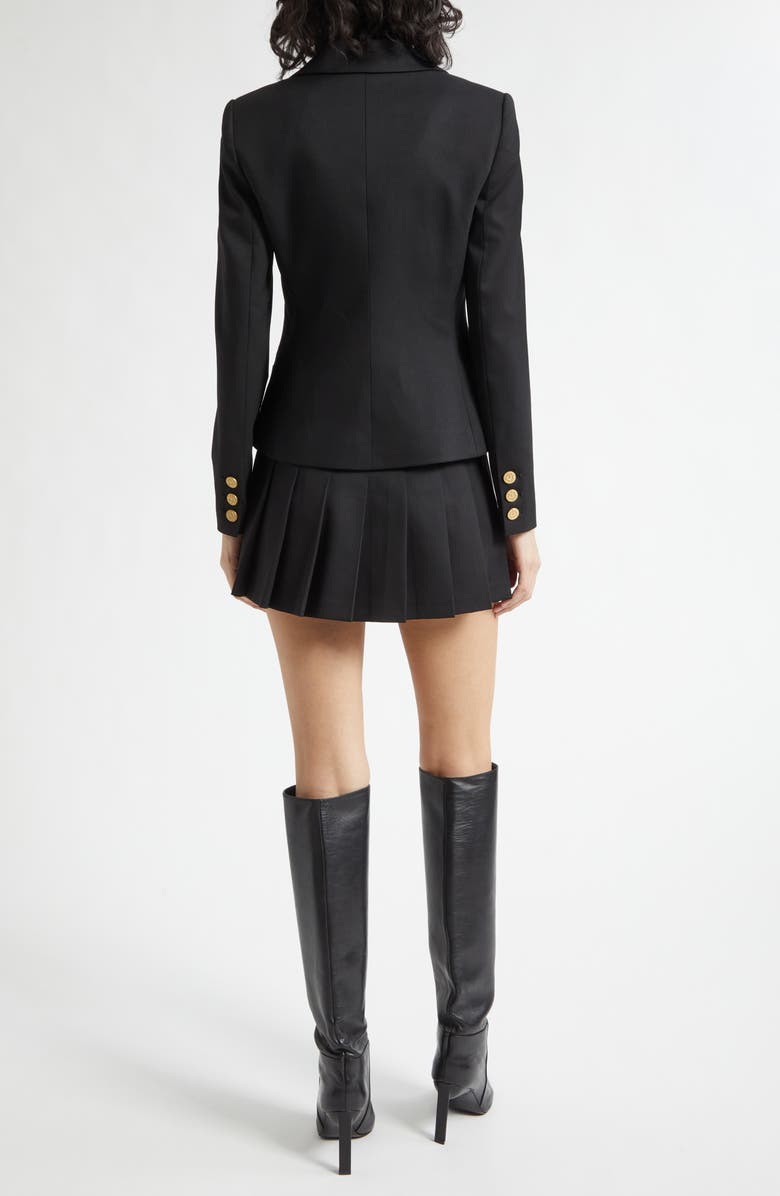 Alice + Olivia Mya Pleated Blazer Dress, Alternate, color, Black