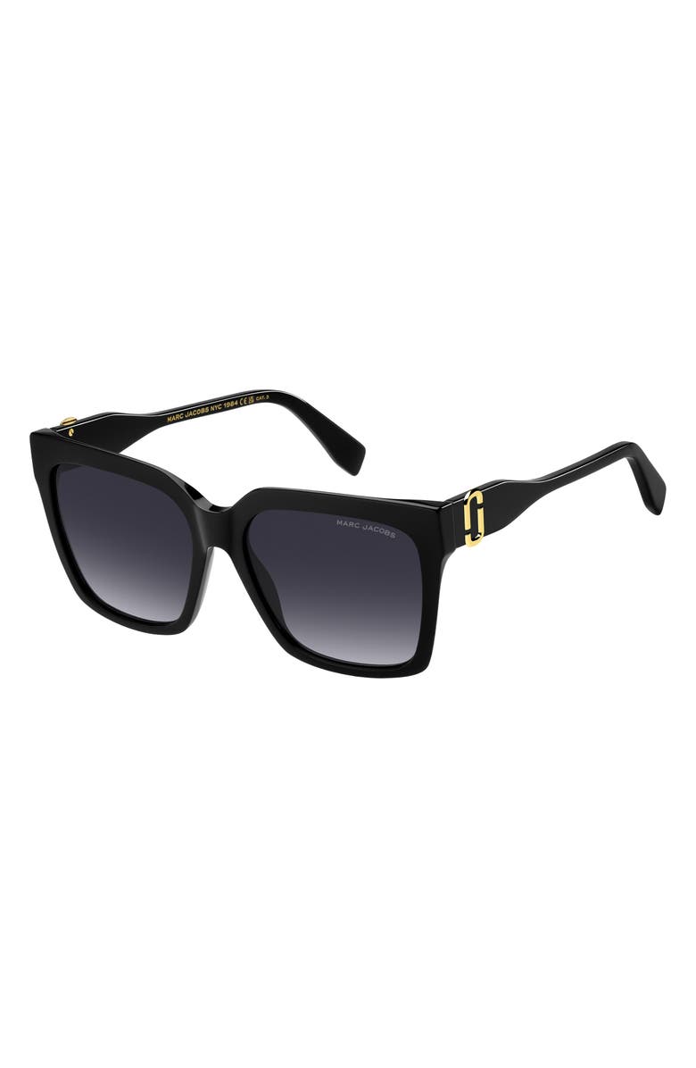 Marc Jacobs 57mm Gradient Square Sunglasses, Alternate, color, Black/ Dark Grey Sf